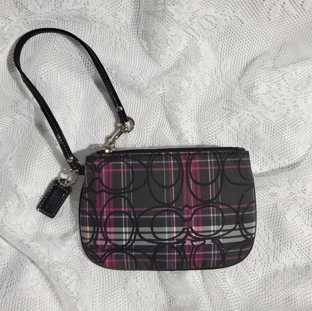Coach Tartan Wristlet